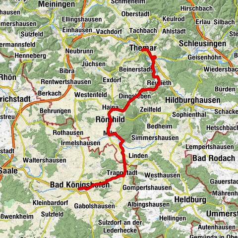 Bike route - "Keltenradweg" - From Themar to Bad Königshofen - Thuringian Forest