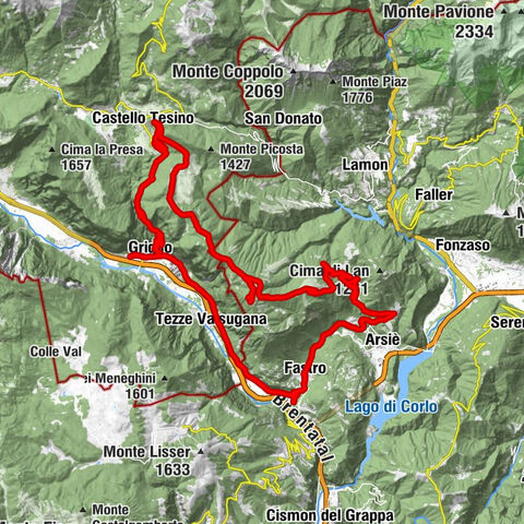 2023-07-29  Forte Cima Campo da Grigno Castel Tesino. Ritorno dal Col Perer Mellame Primolano 