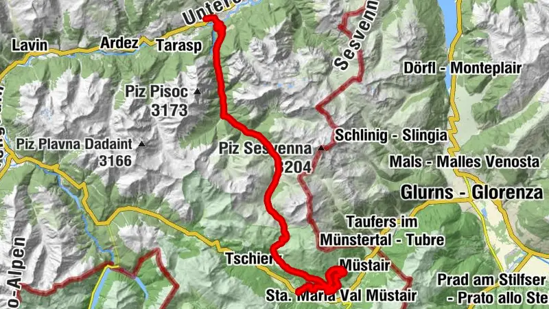 Nationalparkregion – E-Mountainbike-Route Stage 1: Scuol – Val Müstair