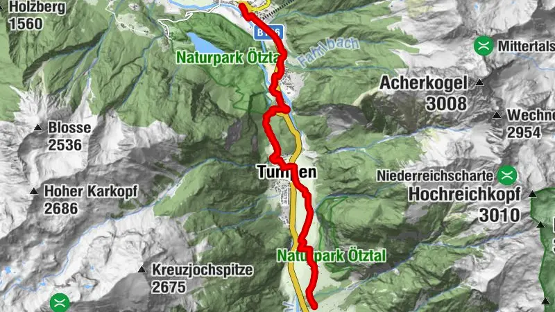 Ötztal cycle route stage 2: Oetz - Umhausen