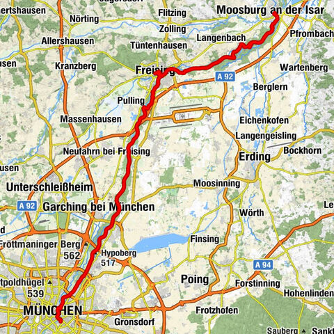 Isar Radweg München - Moosburg