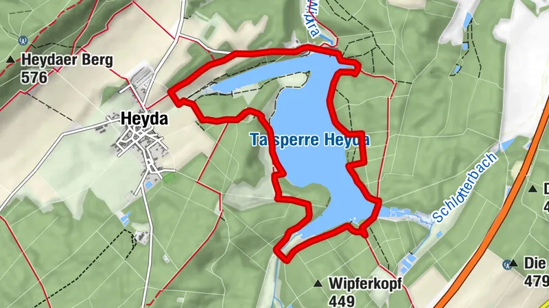 Circular route - Around the Heyda Dam - Thuringian Forest