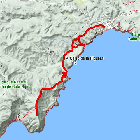 Von Agua Amarga auf die Rellana de San Pedro