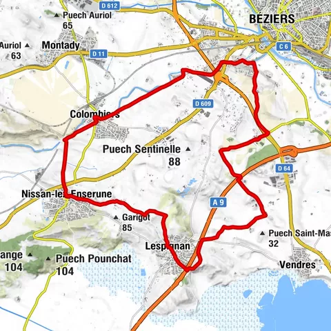 CYCLE LOOP No. 22 - RIDE SOUTH OF THE CANAL DU MIDI