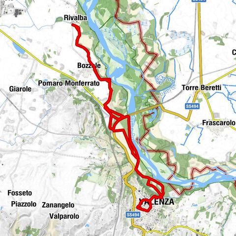 Sentiero Valenza - Rivalba - Sentiero 609 in mountain bike