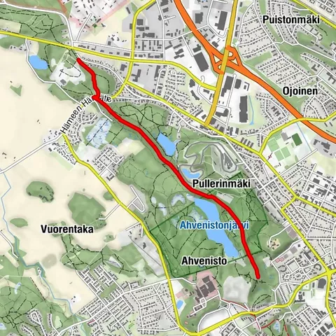 Hämeen Ilvesreitti 3,4 km Ahveniston harju
