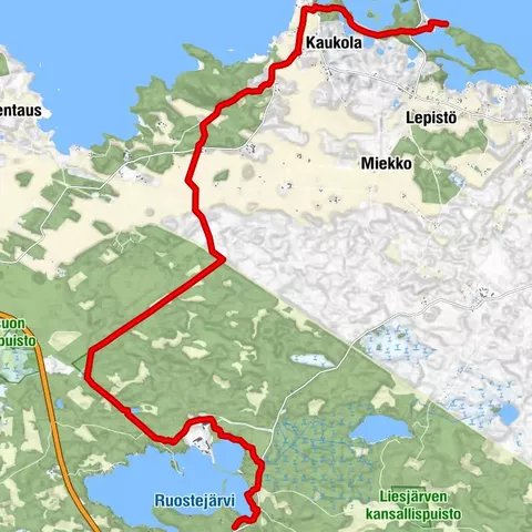 Ruostejärvi - Saari Hämeen Ilvesreitti 14.3 km