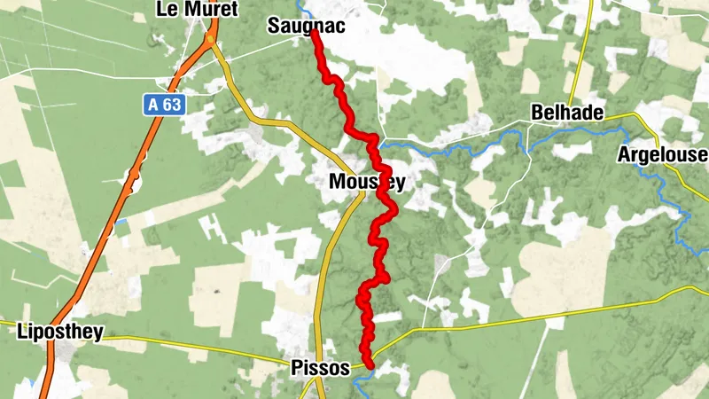 Parcours entre Leyre et L'Eyre