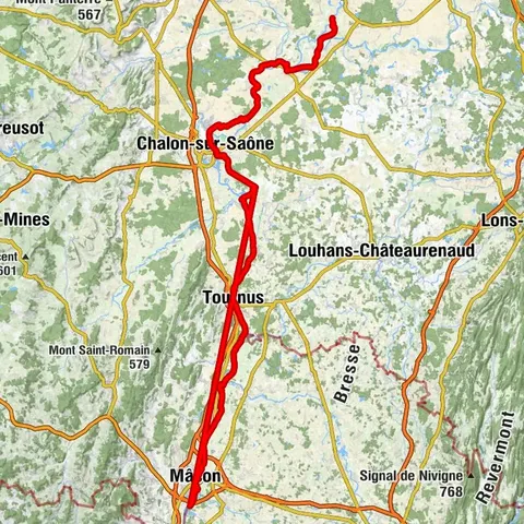 La Voie Bleue, Moselle-Saône à vélo : de Mont-les-Seurre à Mâcon