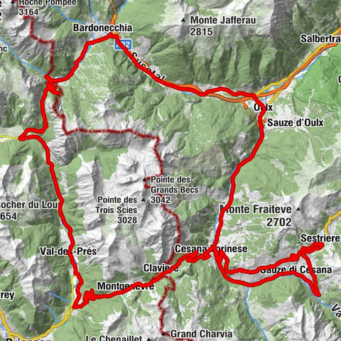 BARDONECCHIA - Loop Colle della Scala - Col de Montgenèvre - Colle del Sestriere