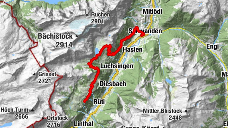 Braunwald - Oberblegisee - Luchsingen oder Schwanden