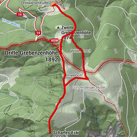 Höhenweg Scharfes Eck