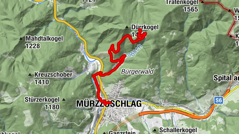Mountainbikestrecke auf die Scheibe