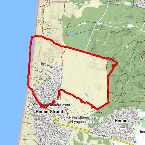 Henne Heiderundweg mit Wald und Meer