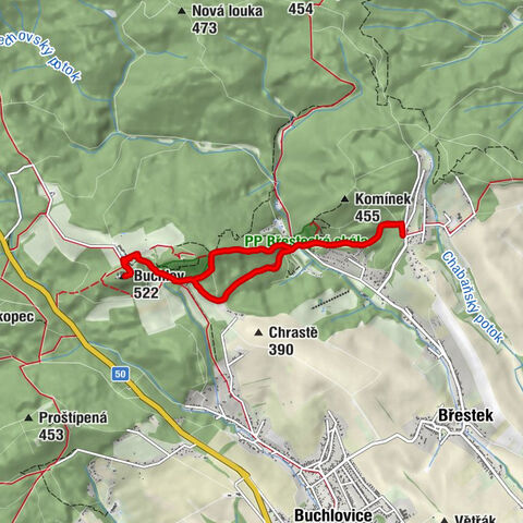 Břestek - Pod Břesteckou skalou - Buchlov - U Špalka