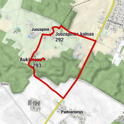 Juozapinė - Juozapinės kalnas - Aukštojas - Padvarionys