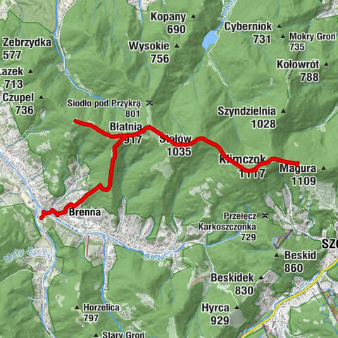 Brenna - Stołów - Klimczok - Schronisko PTTK Klimczok