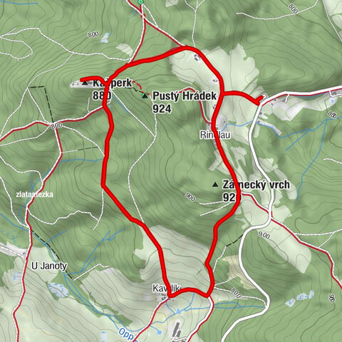 Žlíbek - Kašperk - Kavrlík - Kaple