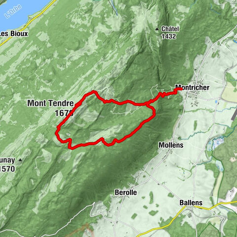 Montricher - Pré Anselme - Buvette du Mont Tendre - Mont Tendre