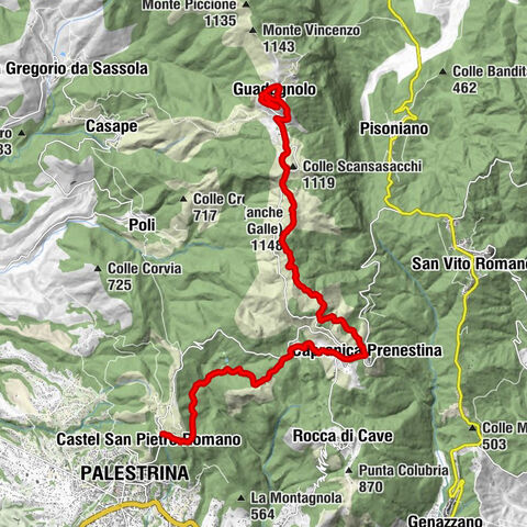 Capranica Prenestina - Monte Guadagnolo - Monte Calo (anche Monte Coste Galle) - Palestrina