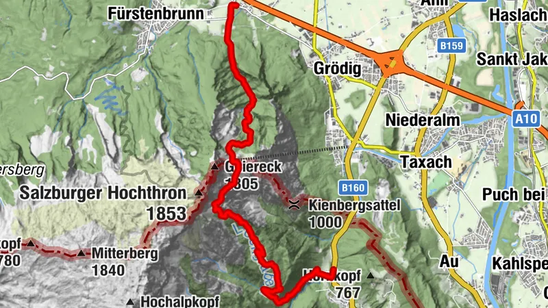 From Grödig-Glanegg over the Schellenberger Sattel to the Toni-Lenz-Hütte