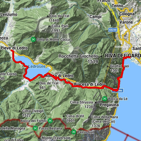 From Lake Garda to Lake Ledro via Ponale