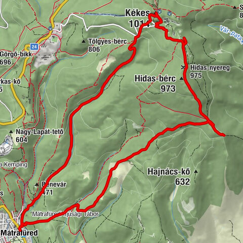 Mátrafüred - Hidas-bérc - Hidas-nyereg - Kékes