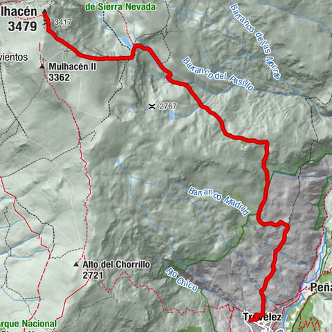 Barrio Alto - Trevélez - El Vertedero - Pico de Mulhacén