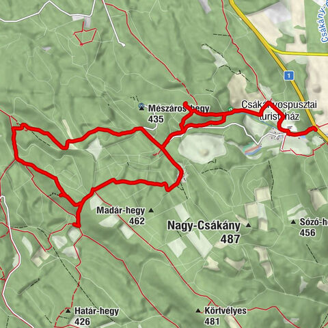 Csákányospuszta - Csákányospusztai turistaház - Gráciák-bérce - Macskabükk