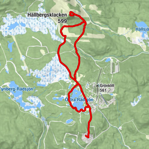Fryksås - Elljuskorset - Hällbergs Fäbod - Hällbergsklacken