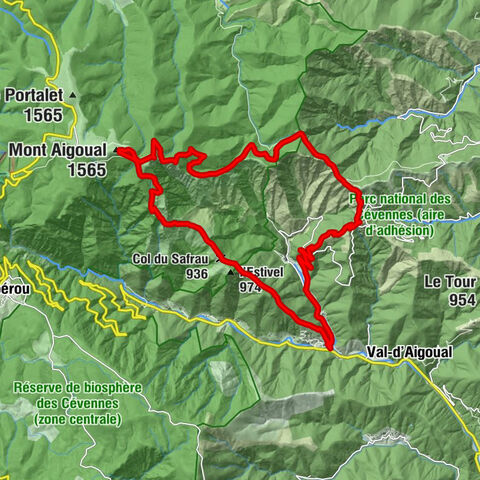 Valleraugue - Col du Safrau - Mont Aigoual - Cap de Brion