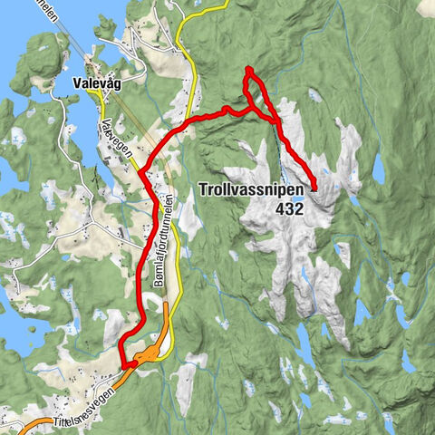 Sveio - Økland - Valebygda - Trollvassnipen