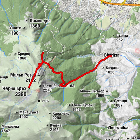 Бистрица - хижа Алеко - Черни връх - Панчарево