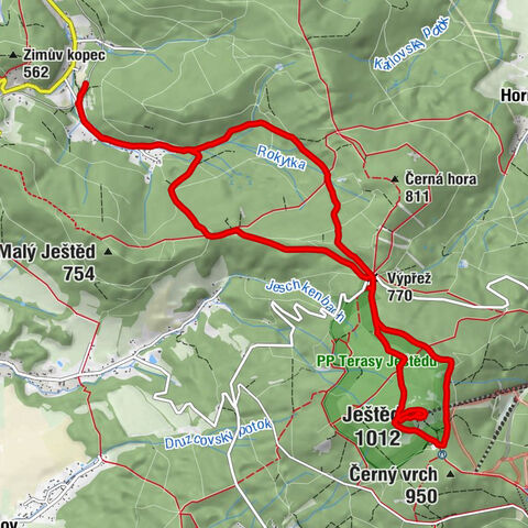 Novina - Výpřež - Ještěd - Horská chata Ještědka