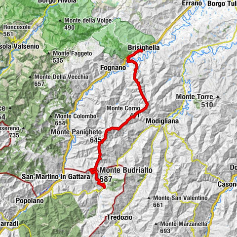 Brisighella - Monte del Tesoro - Monte Budrialto - Abeto