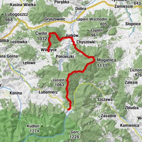 Kołodzieje - Ćwilin - Mogielica - Przysłop
