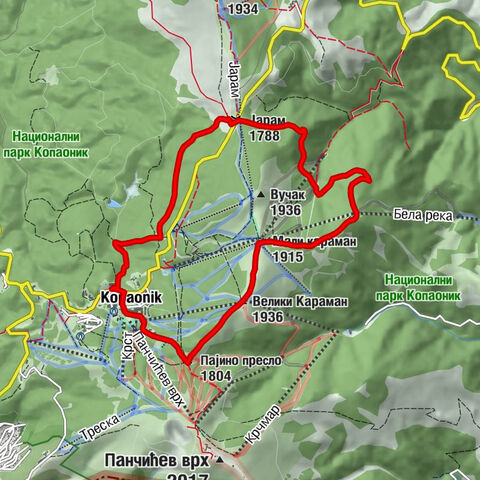 Копаоник - Велики Караман - Мали караман - Леденица