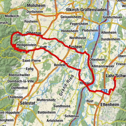 Rennradtour von Lahr auf den Odilienberg und zurück