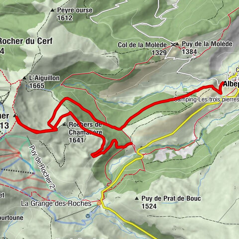 Albepierre-Bredons - Rochers de Chamalière - Puy du Rocher - Albepierre