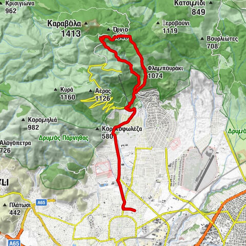 Κοινότητα Αχαρνών - Φλαμπουράκι - Ορειβατικό Καταφύγιο Μπάφι - Αθήνα