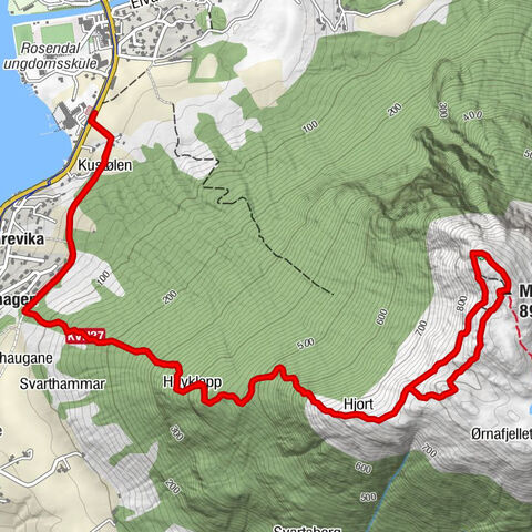 Kustølen - Høyklepp - Malmangernuten - Hjort