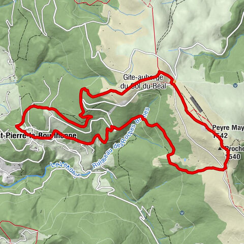 Saint-Pierre-la-Bourlhonne - Procher - Peyre Mayou - Gite-auberge du Col du Béal