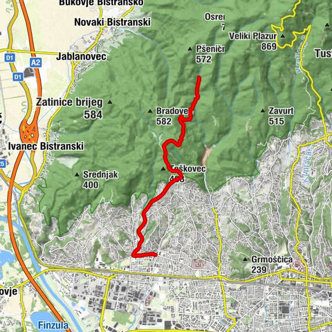 Gradska četvrt Podsused - Vrapče - Babin zub - mbarić - Slap Sopot