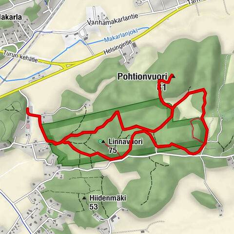 Heernummi - Pohtionvuori - Linnavuori