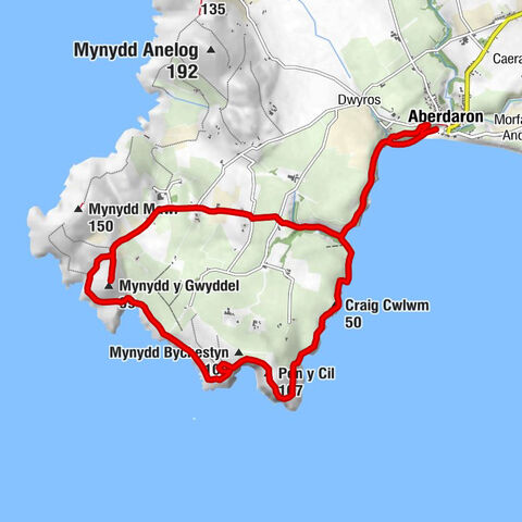 Aberdaron - Mynydd y Gwyddel - Mynydd Bychestyn - Pen y Cil