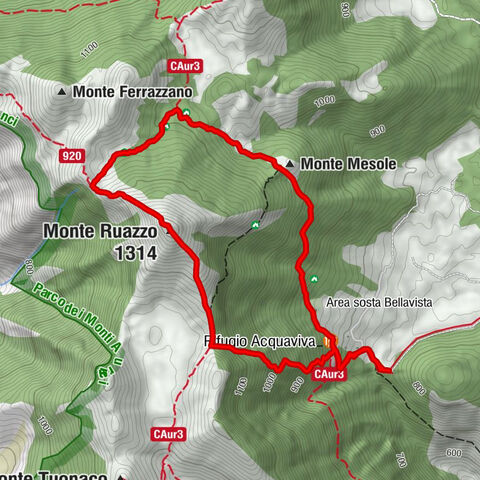 Formia - Rifugio Acquaviva - area sosta Bellavista - Monte Ruazzo