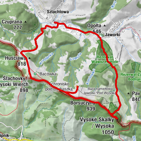 Karczma Szlachtowska - Borsuczyny - Vysoké Skalky / Wysoka - Szlachtowa