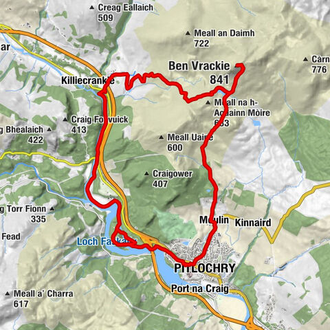 Pitlochry - Faskally - Killiecrankie - Ben Vrackie