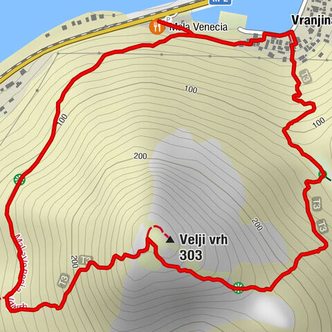 Mala Venecia - Vranjina - Velji vrh