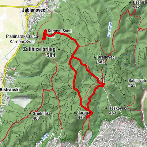 Jablanovec - Kameni Svati - Glavica - Gradska četvrt Podsused - Vrapče